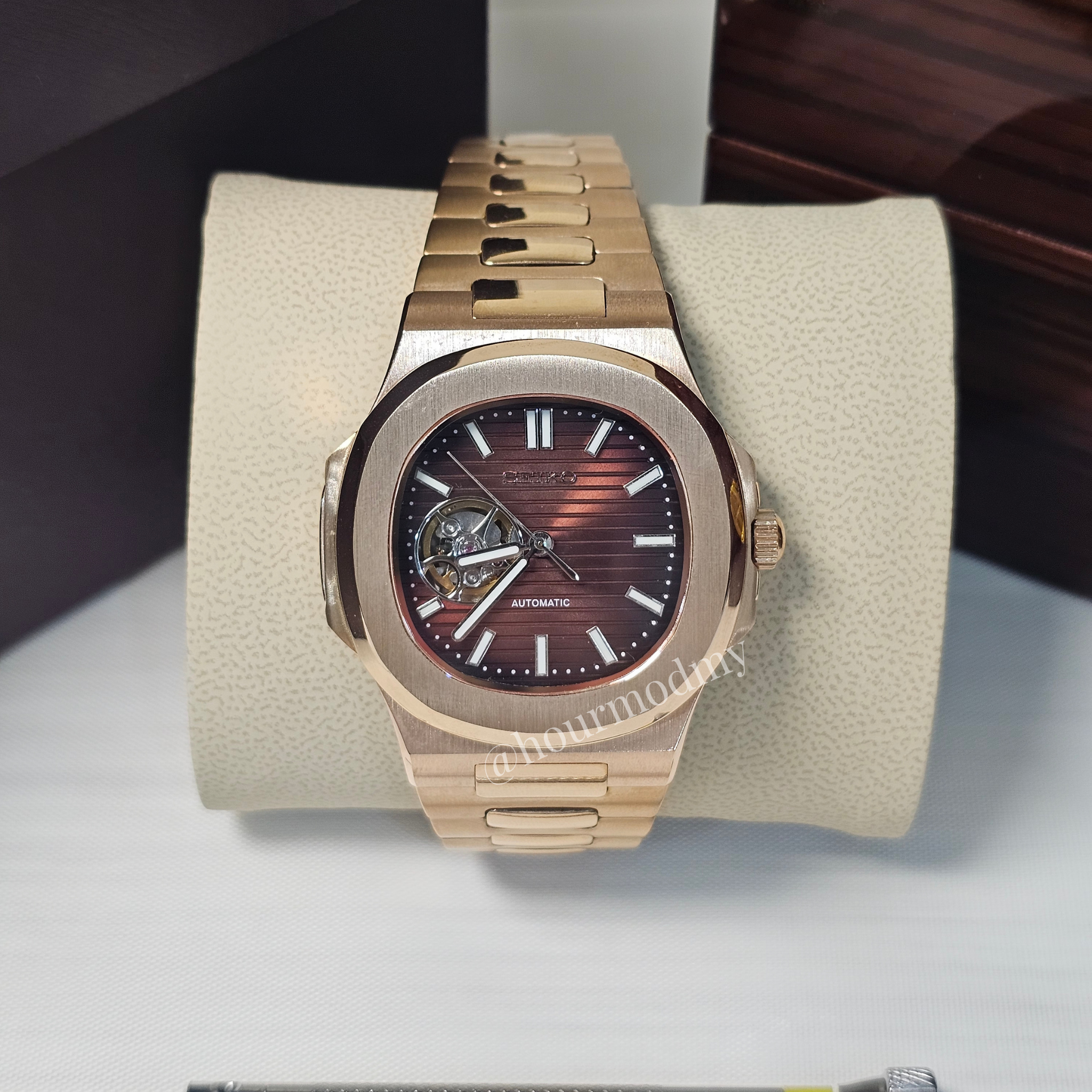 Nautiko l Open Heart Rose Gold @ hourmodmy